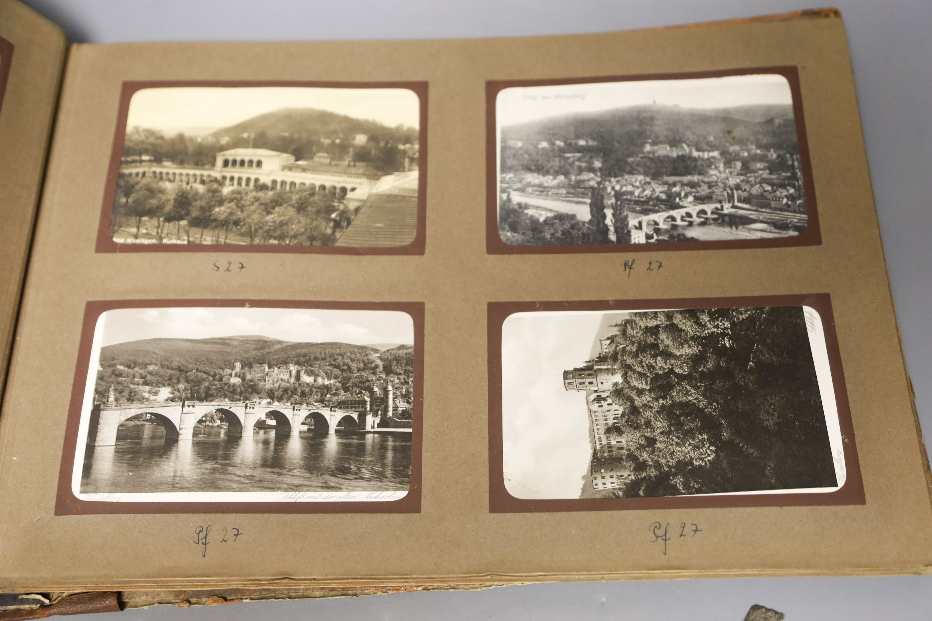 Three albums of pre-war German postcards